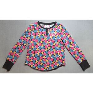 Nike Girls Youth Size Large Waffle Knit Long Sleeve Floral Shirt Top Stretch